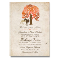 autumn horses wedding invites